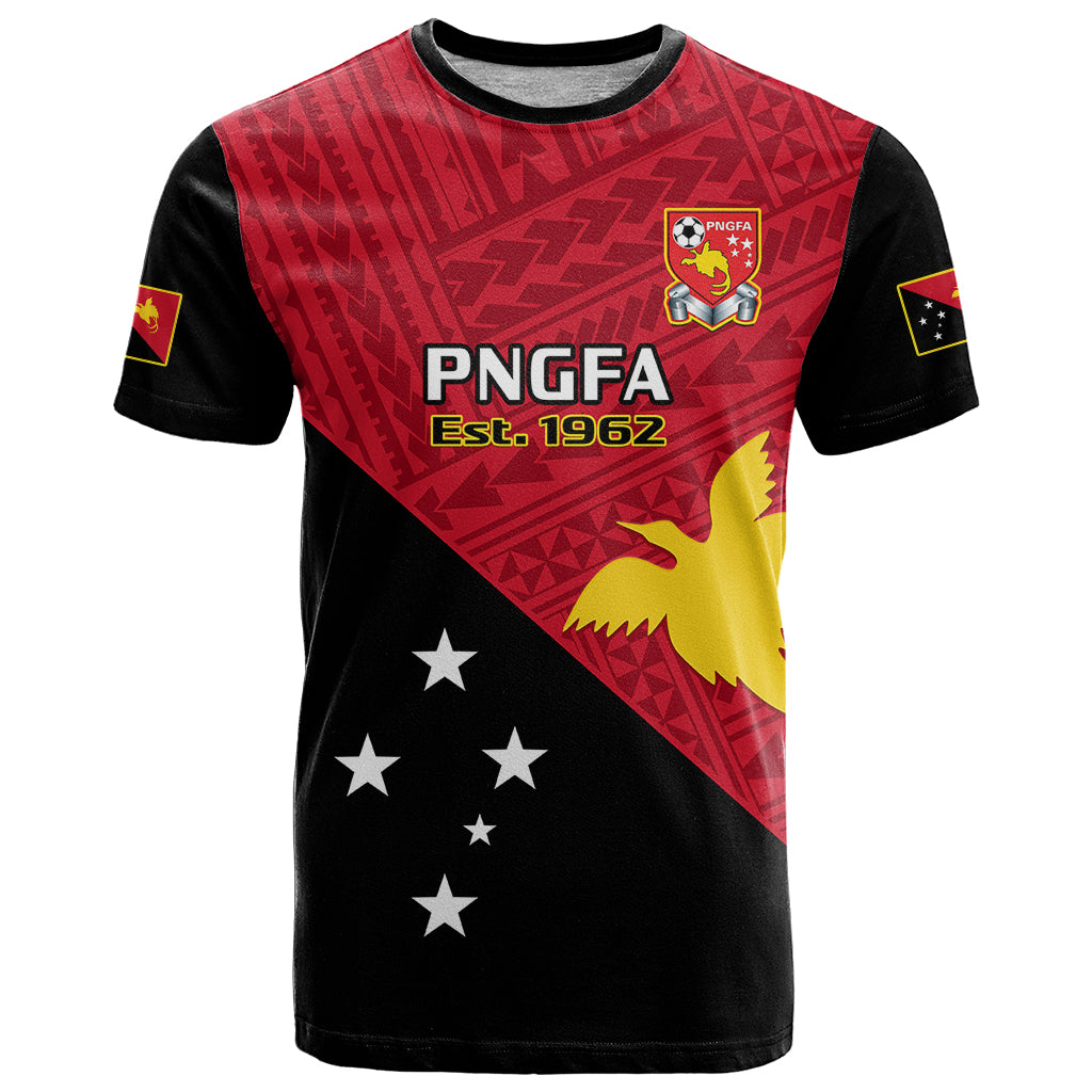 Papua New Guinea Football T Shirt Go PNG Polynesian Pattern Sporty Style - Wonder Print Shop
