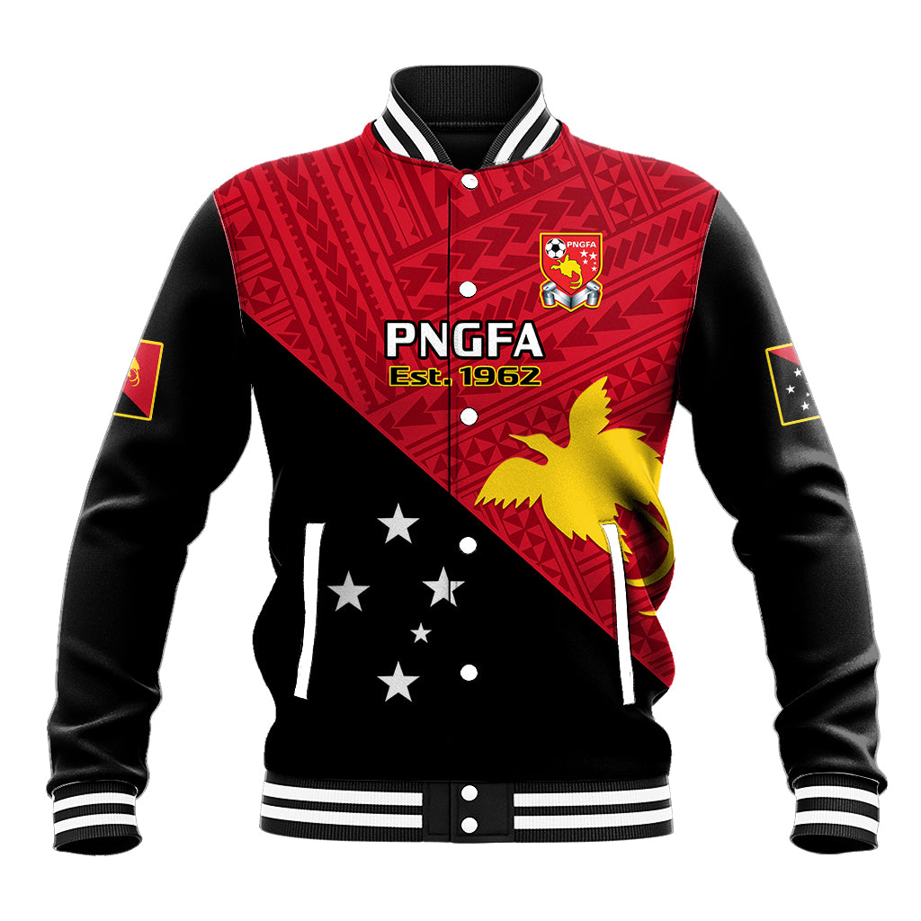 Personalised Papua New Guinea Football Baseball Jacket Go PNG Polynesian Pattern Sporty Style - Wonder Print Shop