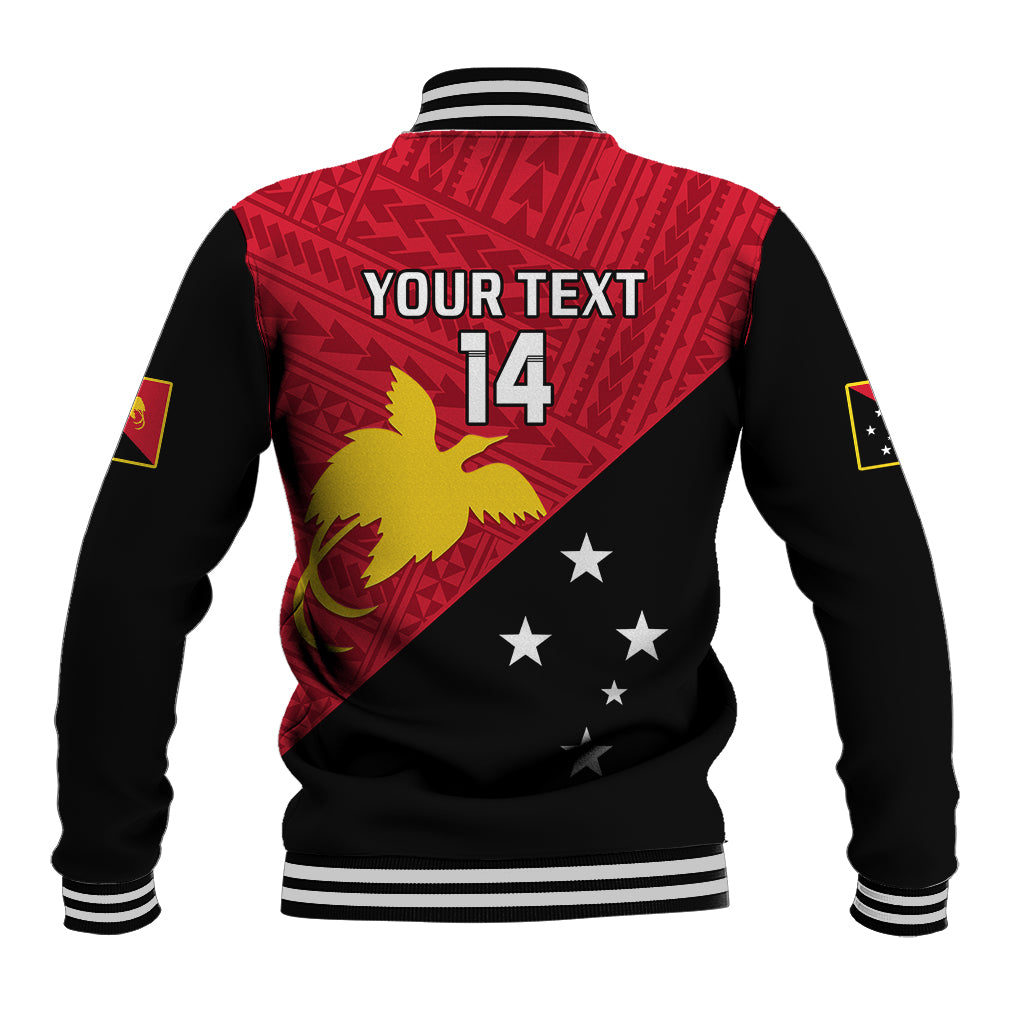 Personalised Papua New Guinea Football Baseball Jacket Go PNG Polynesian Pattern Sporty Style - Wonder Print Shop