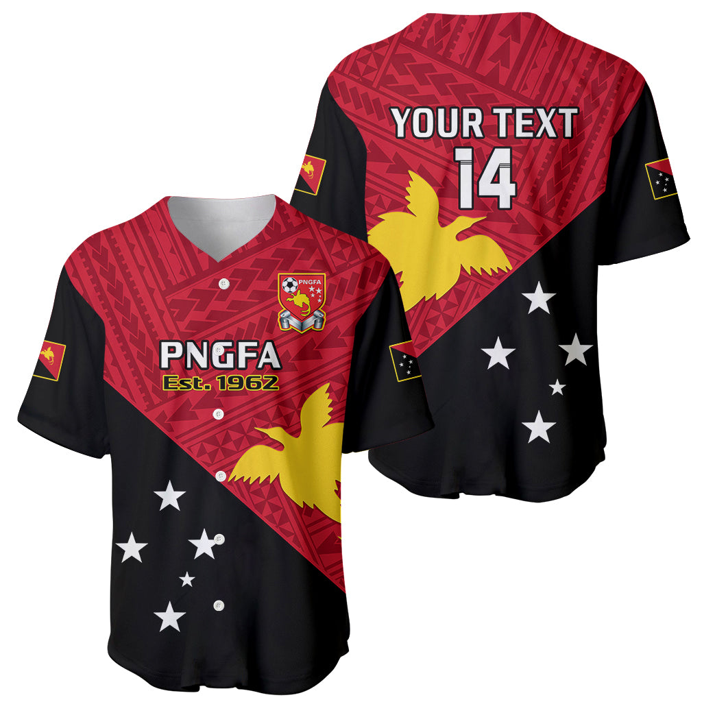 Personalised Papua New Guinea Football Baseball Jersey Go PNG Polynesian Pattern Sporty Style - Wonder Print Shop
