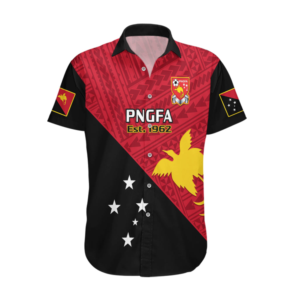 Personalised Papua New Guinea Football Hawaiian Shirt Go PNG Polynesian Pattern Sporty Style - Wonder Print Shop