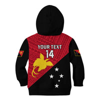 Personalised Papua New Guinea Football Kid Hoodie Go PNG Polynesian Pattern Sporty Style - Wonder Print Shop