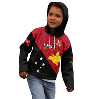 Personalised Papua New Guinea Football Kid Hoodie Go PNG Polynesian Pattern Sporty Style - Wonder Print Shop