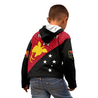 Personalised Papua New Guinea Football Kid Hoodie Go PNG Polynesian Pattern Sporty Style - Wonder Print Shop