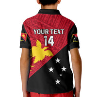 Personalised Papua New Guinea Football Kid Polo Shirt Go PNG Polynesian Pattern Sporty Style - Wonder Print Shop