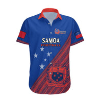 Samoa Football Hawaiian Shirt Samoan Coat Of Arm Polynesian Sporty Style - Wonder Print Shop