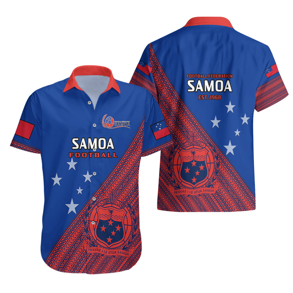 Samoa Football Hawaiian Shirt Samoan Coat Of Arm Polynesian Sporty Style - Wonder Print Shop