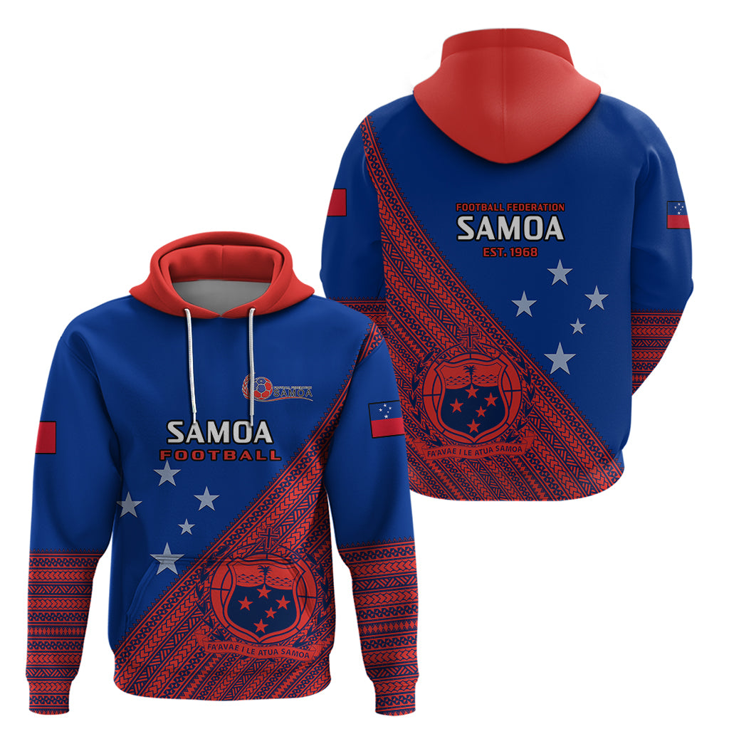 Samoa Football Hoodie Samoan Coat Of Arm Polynesian Sporty Style - Wonder Print Shop