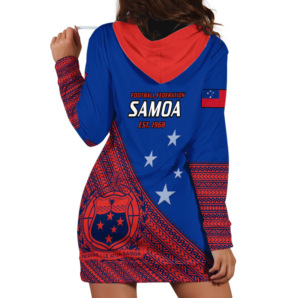 Samoa Football Hoodie Dress Samoan Coat Of Arm Polynesian Sporty Style - Wonder Print Shop