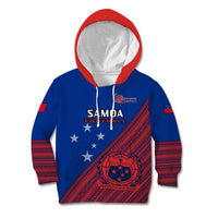 Samoa Football Kid Hoodie Samoan Coat Of Arm Polynesian Sporty Style - Wonder Print Shop