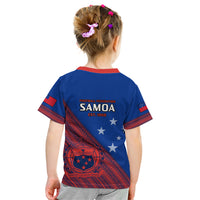 Samoa Football Kid T Shirt Samoan Coat Of Arm Polynesian Sporty Style - Wonder Print Shop