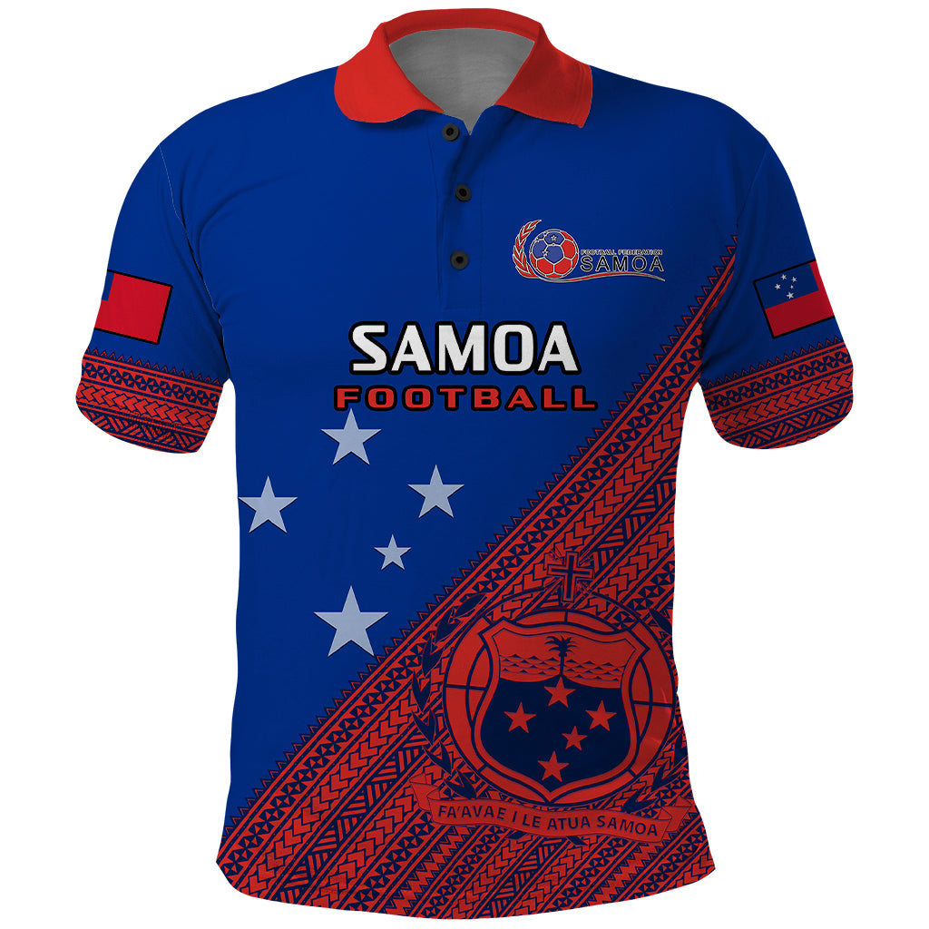 Samoa Football Polo Shirt Samoan Coat Of Arm Polynesian Sporty Style - Wonder Print Shop