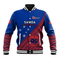 Personalised Samoa Football Baseball Jacket Samoan Coat Of Arm Polynesian Sporty Style - Wonder Print Shop