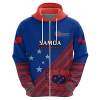 Personalised Samoa Football Hoodie Samoan Coat Of Arm Polynesian Sporty Style - Wonder Print Shop