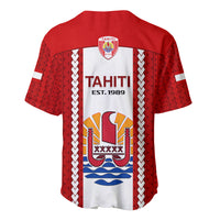 Tahitian Football Baseball Jersey Tahiti Coat Of Arm Polynesian Sporty Style - Wonder Print Shop