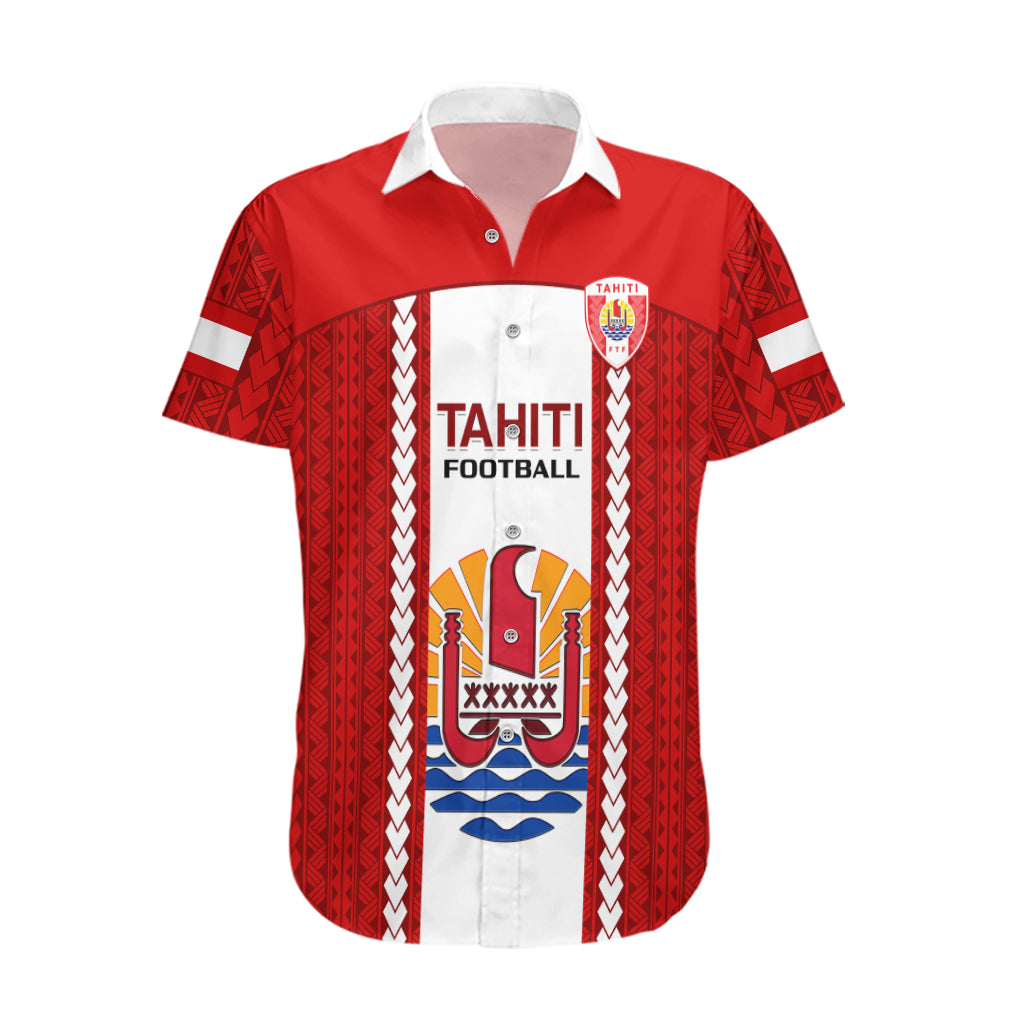 Tahitian Football Hawaiian Shirt Tahiti Coat Of Arm Polynesian Sporty Style - Wonder Print Shop
