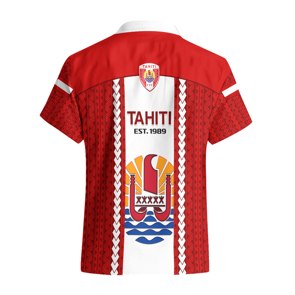 Tahitian Football Hawaiian Shirt Tahiti Coat Of Arm Polynesian Sporty Style - Wonder Print Shop
