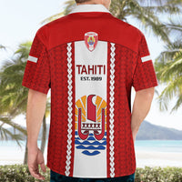 Tahitian Football Hawaiian Shirt Tahiti Coat Of Arm Polynesian Sporty Style - Wonder Print Shop