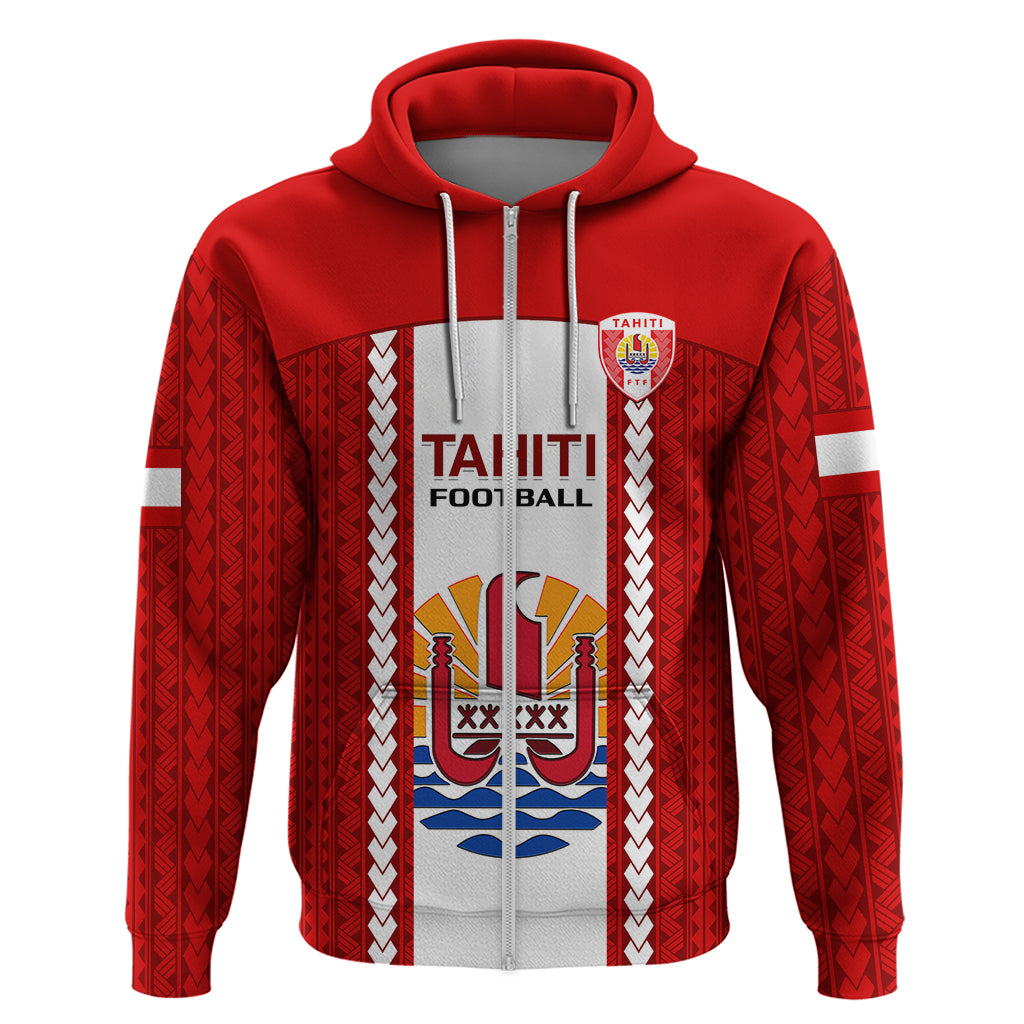 Tahitian Football Hoodie Tahiti Coat Of Arm Polynesian Sporty Style - Wonder Print Shop
