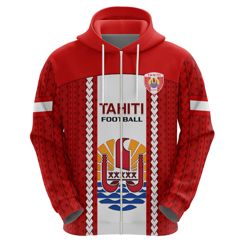 Tahitian Football Hoodie Tahiti Coat Of Arm Polynesian Sporty Style - Wonder Print Shop