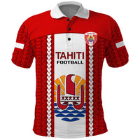 Tahitian Football Polo Shirt Tahiti Coat Of Arm Polynesian Sporty Style - Wonder Print Shop