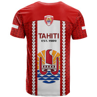 Tahitian Football T Shirt Tahiti Coat Of Arm Polynesian Sporty Style - Wonder Print Shop