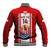 Personalised Tahitian Football Baseball Jacket Tahiti Coat Of Arm Polynesian Sporty Style - Wonder Print Shop