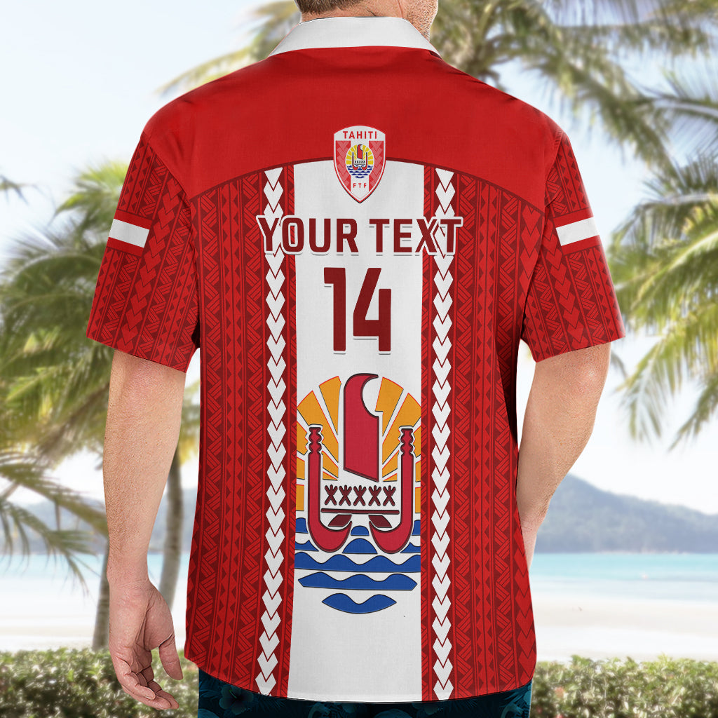 Personalised Tahitian Football Hawaiian Shirt Tahiti Coat Of Arm Polynesian Sporty Style - Wonder Print Shop