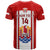 Personalised Tahitian Football T Shirt Tahiti Coat Of Arm Polynesian Sporty Style - Wonder Print Shop