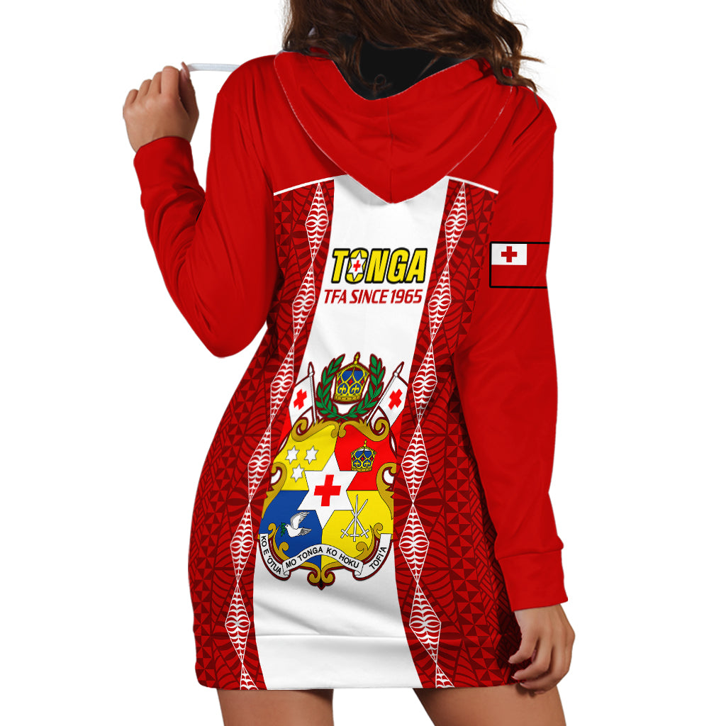 Tonga Football Hoodie Dress Tongan Ngatu Pattern Sporty Style - Wonder Print Shop