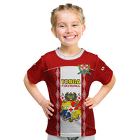 Tonga Football Kid T Shirt Tongan Ngatu Pattern Sporty Style - Wonder Print Shop