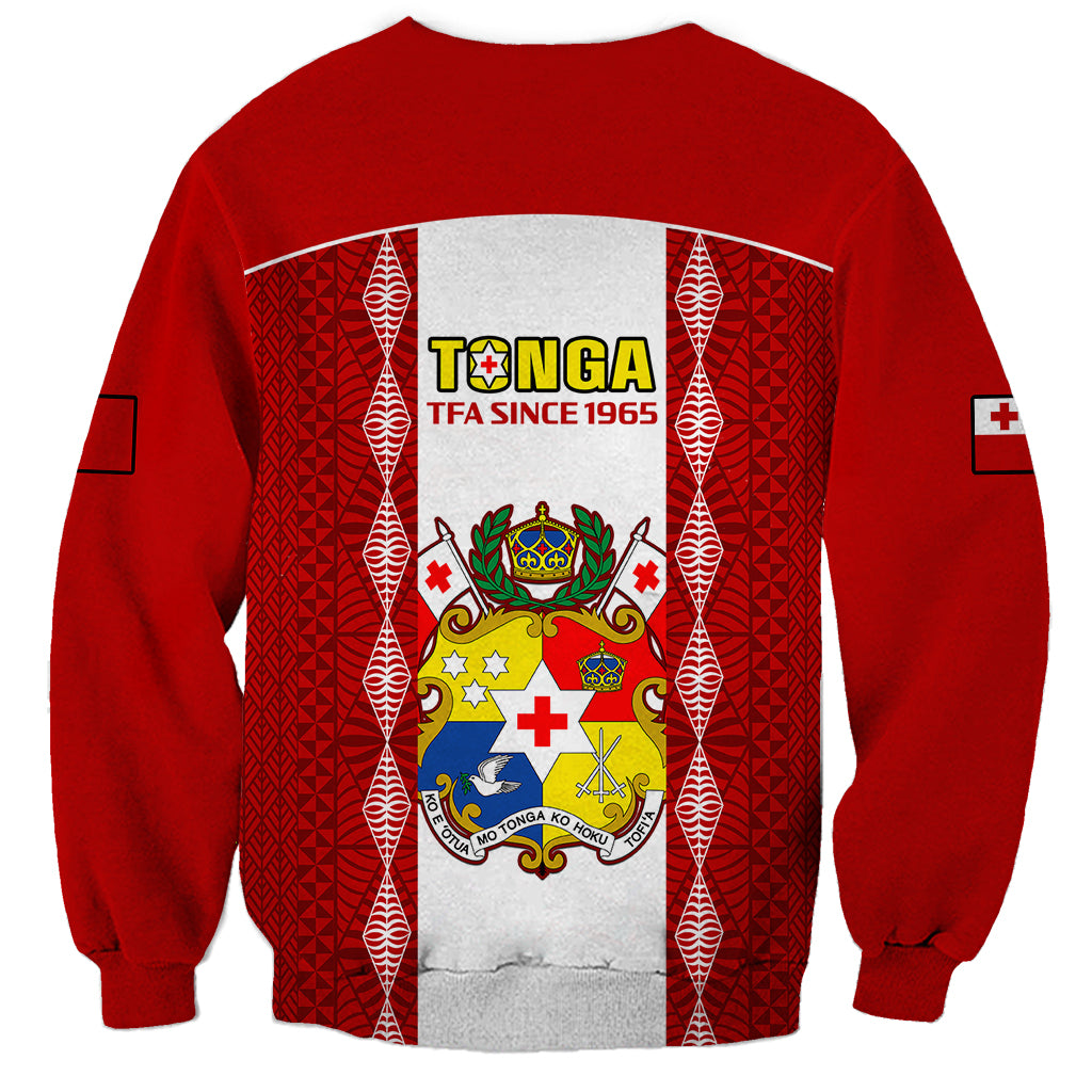 Tonga Football Sweatshirt Tongan Ngatu Pattern Sporty Style - Wonder Print Shop
