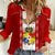 Tonga Football Women Casual Shirt Tongan Ngatu Pattern Sporty Style - Wonder Print Shop