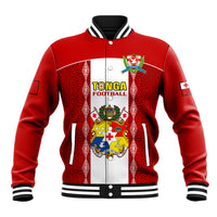 Personalised Tonga Football Baseball Jacket Tongan Ngatu Pattern Sporty Style - Wonder Print Shop