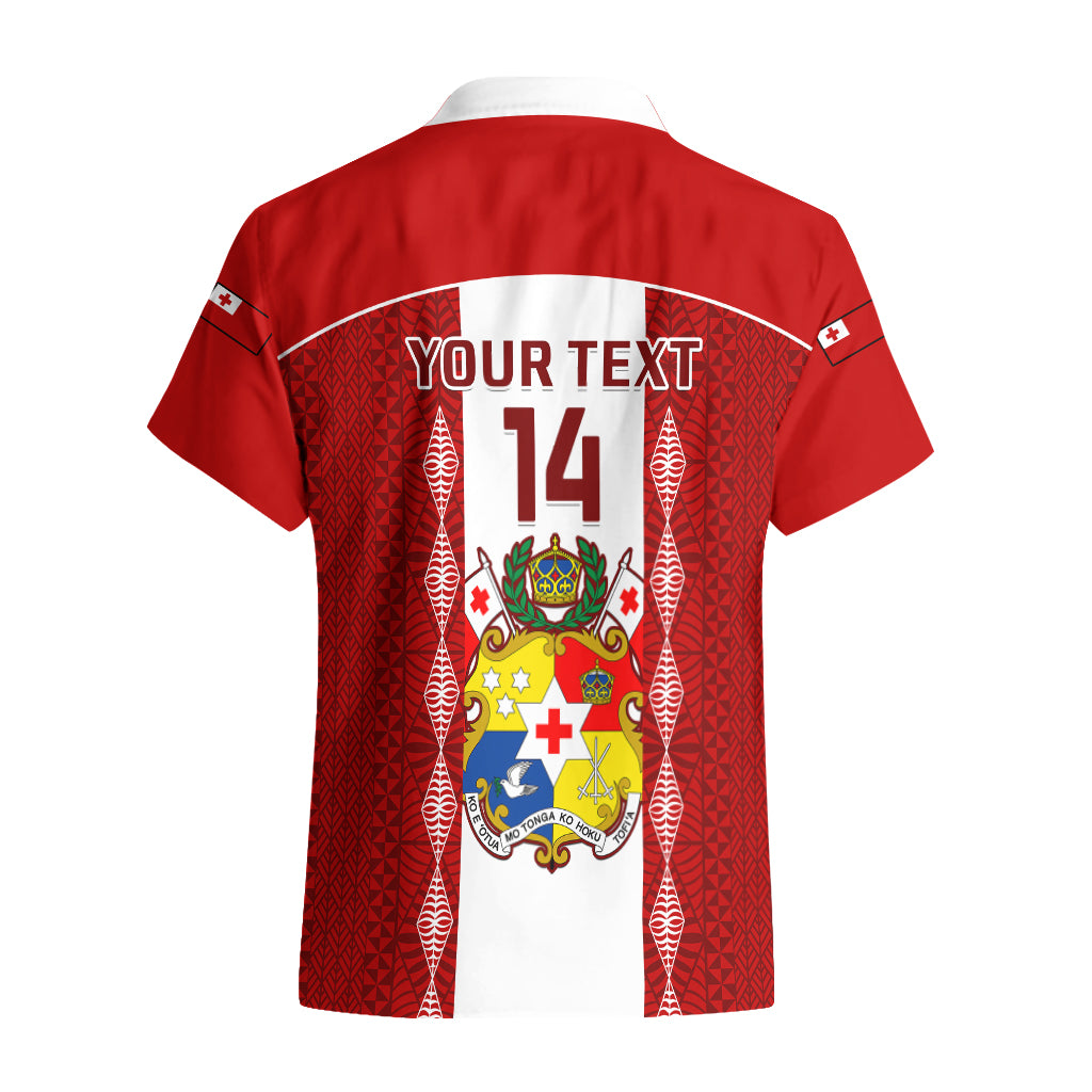 Personalised Tonga Football Hawaiian Shirt Tongan Ngatu Pattern Sporty Style - Wonder Print Shop