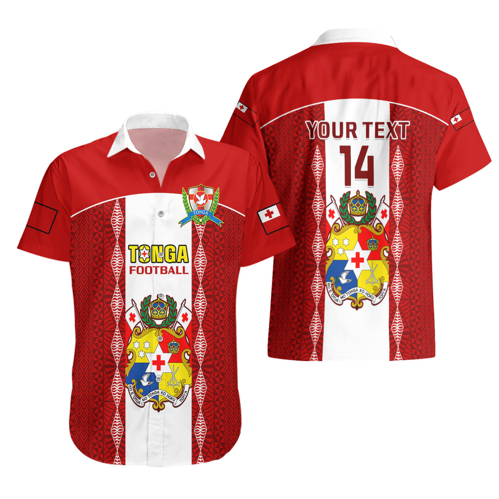 Personalised Tonga Football Hawaiian Shirt Tongan Ngatu Pattern Sporty Style - Wonder Print Shop