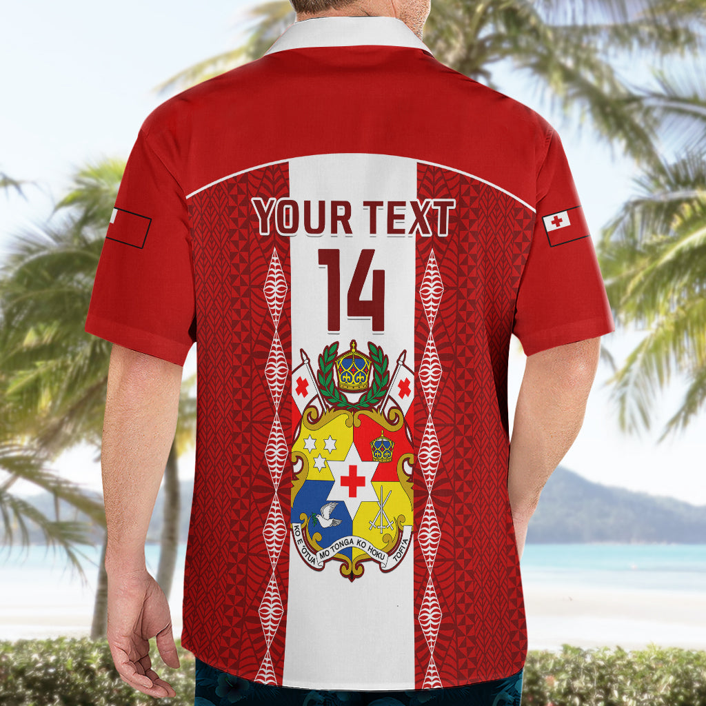 Personalised Tonga Football Hawaiian Shirt Tongan Ngatu Pattern Sporty Style - Wonder Print Shop