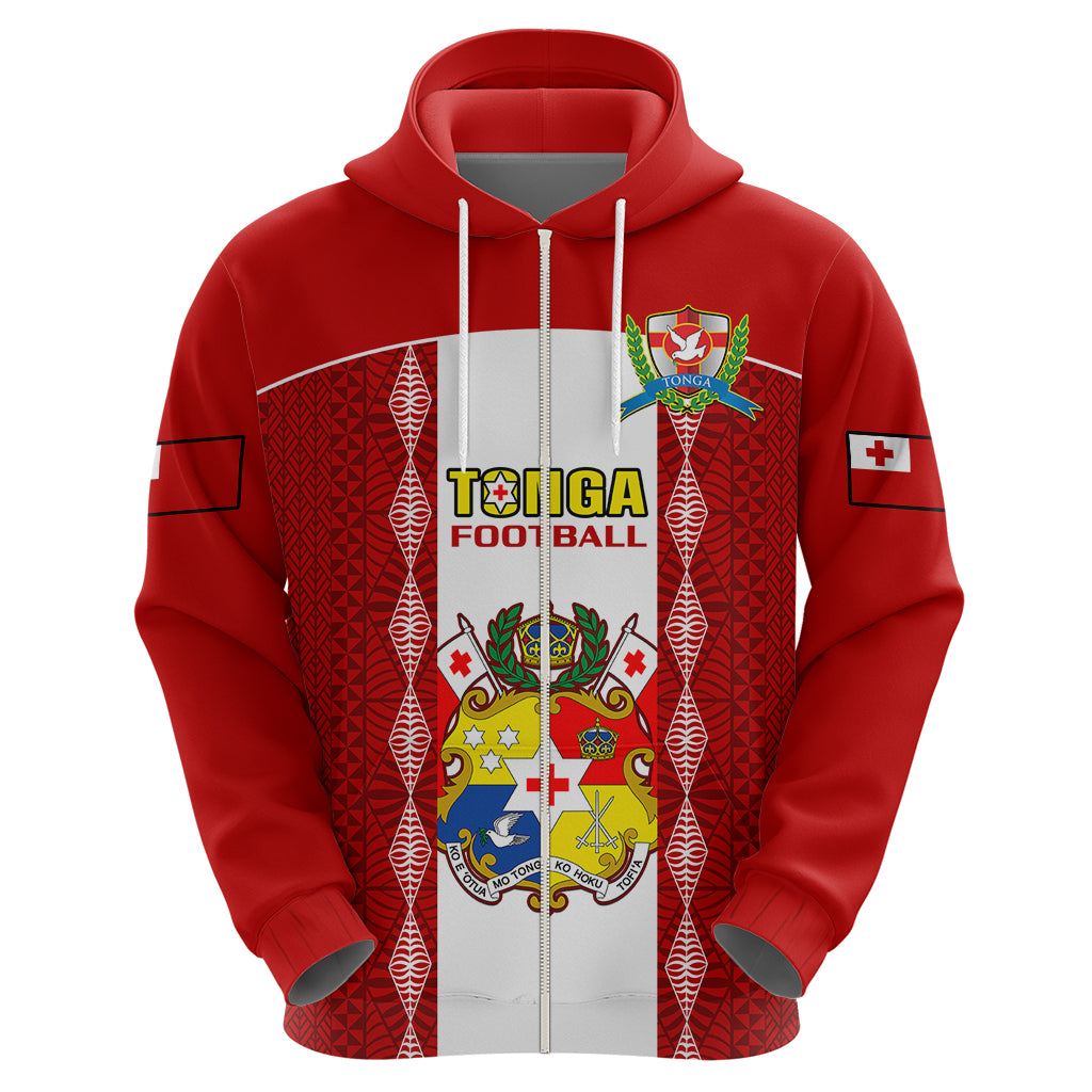 Personalised Tonga Football Hoodie Tongan Ngatu Pattern Sporty Style - Wonder Print Shop