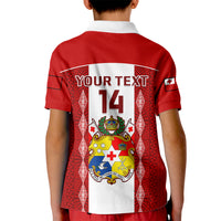 Personalised Tonga Football Kid Polo Shirt Tongan Ngatu Pattern Sporty Style - Wonder Print Shop