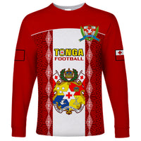 Personalised Tonga Football Long Sleeve Shirt Tongan Ngatu Pattern Sporty Style - Wonder Print Shop