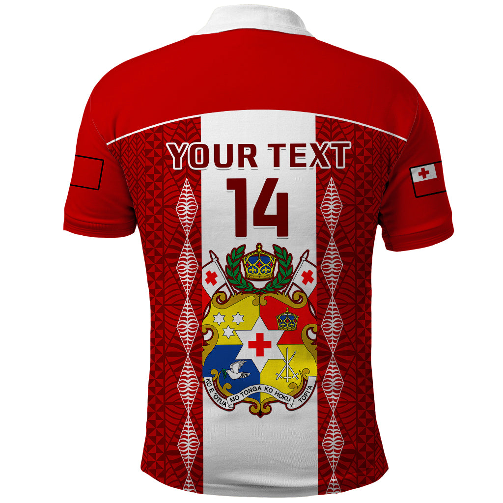 Personalised Tonga Football Polo Shirt Tongan Ngatu Pattern Sporty Style - Wonder Print Shop