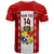 Personalised Tonga Football T Shirt Tongan Ngatu Pattern Sporty Style - Wonder Print Shop