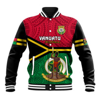 Vanuatu Football Baseball Jacket Vanuatuan Coat Of Arm Polynesian Flag Style - Wonder Print Shop