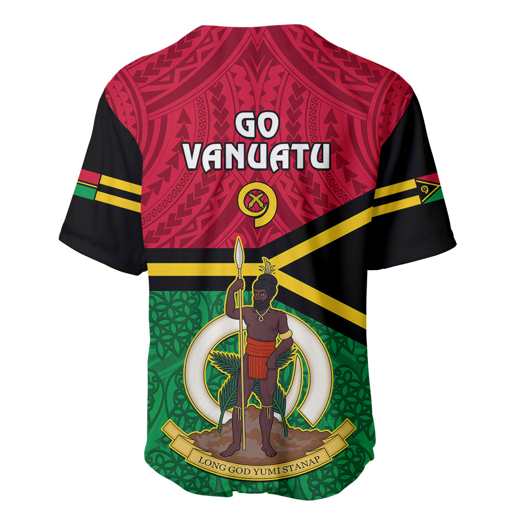 Vanuatu Football Baseball Jersey Vanuatuan Coat Of Arm Polynesian Flag Style - Wonder Print Shop