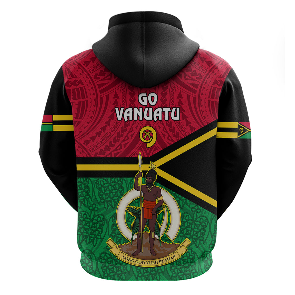 Vanuatu Football Hoodie Vanuatuan Coat Of Arm Polynesian Flag Style - Wonder Print Shop