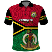 Vanuatu Football Polo Shirt Vanuatuan Coat Of Arm Polynesian Flag Style - Wonder Print Shop