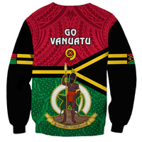 Vanuatu Football Sweatshirt Vanuatuan Coat Of Arm Polynesian Flag Style - Wonder Print Shop