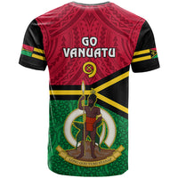 Vanuatu Football T Shirt Vanuatuan Coat Of Arm Polynesian Flag Style - Wonder Print Shop