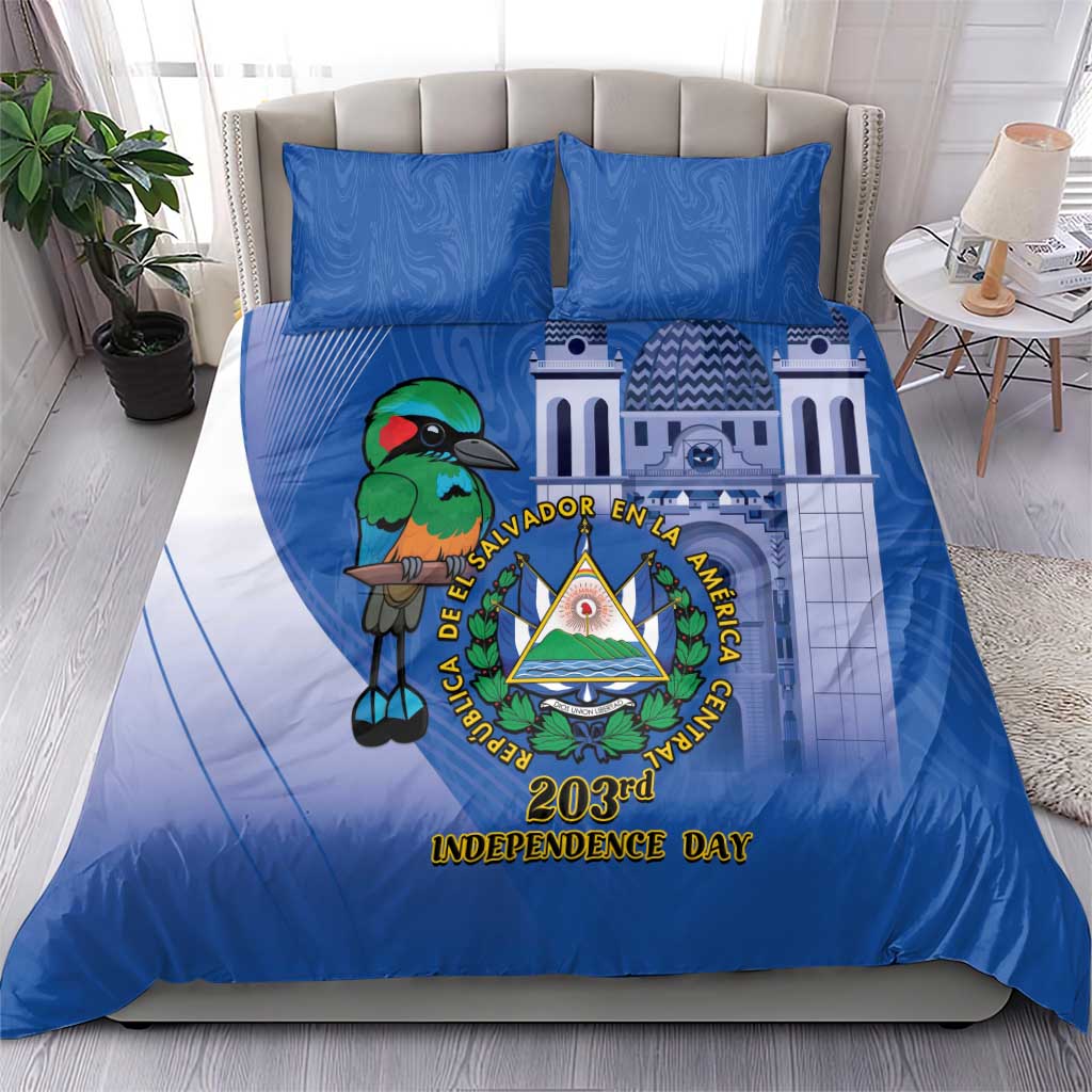 El Salvador Independence Day Bedding Set 203rd Anniversary Torogoz Bird - Wonder Print Shop