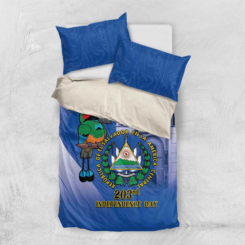 El Salvador Independence Day Bedding Set 203rd Anniversary Torogoz Bird - Wonder Print Shop